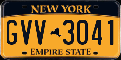 NY license plate GVV3041