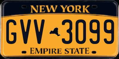 NY license plate GVV3099