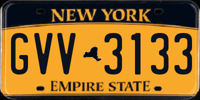 NY license plate GVV3133