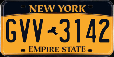 NY license plate GVV3142