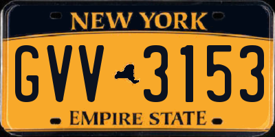 NY license plate GVV3153