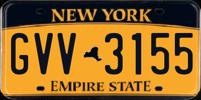 NY license plate GVV3155