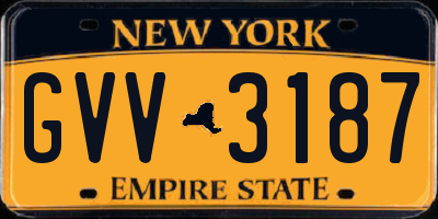 NY license plate GVV3187