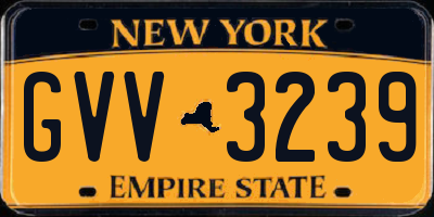 NY license plate GVV3239