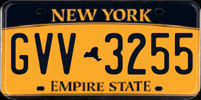 NY license plate GVV3255