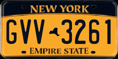 NY license plate GVV3261