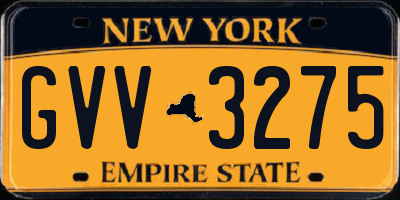 NY license plate GVV3275