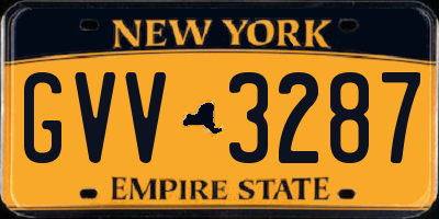NY license plate GVV3287