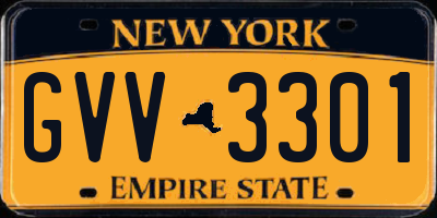 NY license plate GVV3301