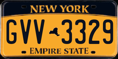 NY license plate GVV3329