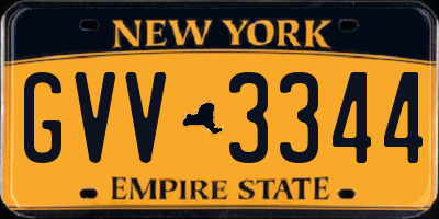 NY license plate GVV3344