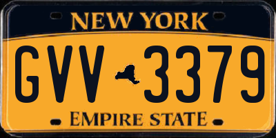 NY license plate GVV3379