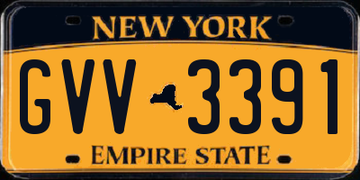 NY license plate GVV3391