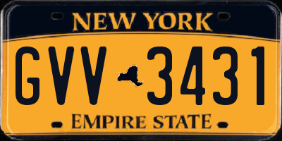 NY license plate GVV3431