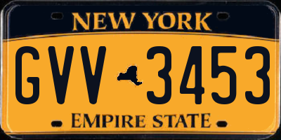 NY license plate GVV3453