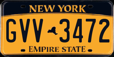 NY license plate GVV3472