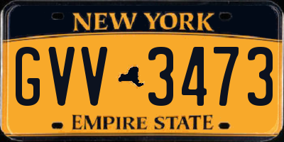 NY license plate GVV3473