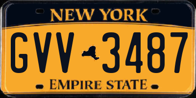 NY license plate GVV3487