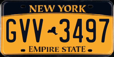 NY license plate GVV3497