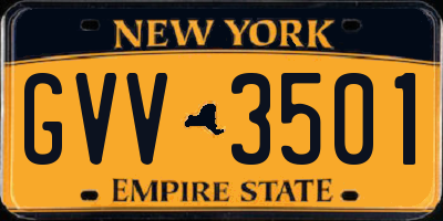 NY license plate GVV3501