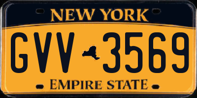 NY license plate GVV3569