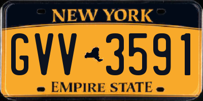 NY license plate GVV3591