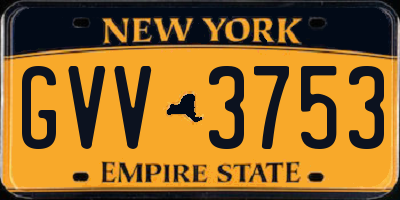 NY license plate GVV3753