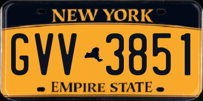 NY license plate GVV3851
