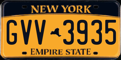 NY license plate GVV3935