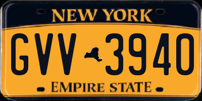 NY license plate GVV3940