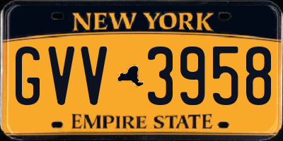 NY license plate GVV3958
