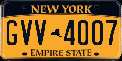 NY license plate GVV4007