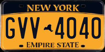 NY license plate GVV4040