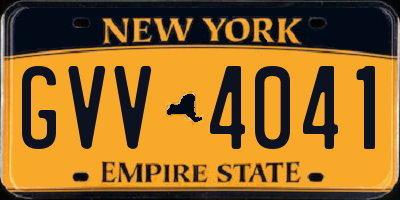 NY license plate GVV4041