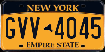 NY license plate GVV4045