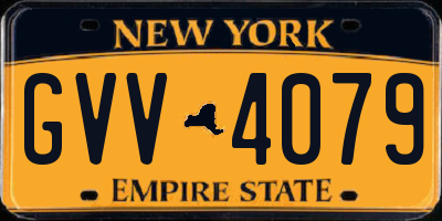 NY license plate GVV4079