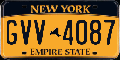 NY license plate GVV4087