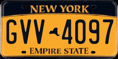 NY license plate GVV4097