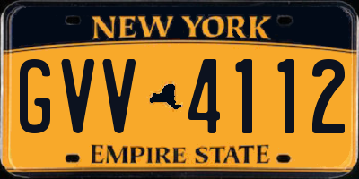 NY license plate GVV4112