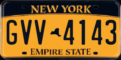 NY license plate GVV4143