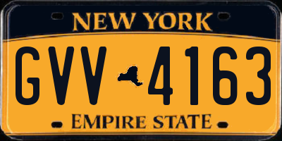 NY license plate GVV4163