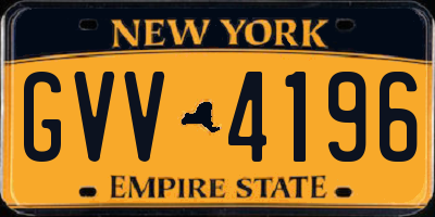 NY license plate GVV4196