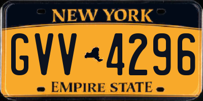 NY license plate GVV4296