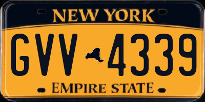 NY license plate GVV4339