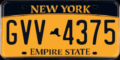 NY license plate GVV4375