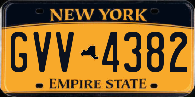 NY license plate GVV4382