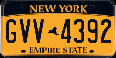 NY license plate GVV4392