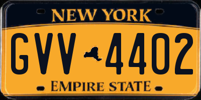 NY license plate GVV4402
