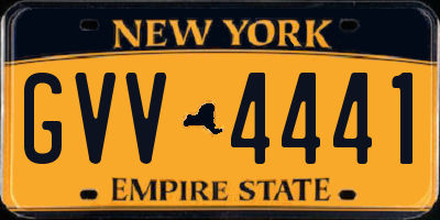 NY license plate GVV4441