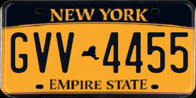 NY license plate GVV4455